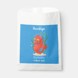 Cute pygmy seahorse cartoon favour bag