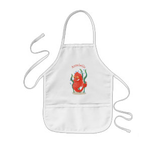 Cute pygmy seahorse cartoon kids apron