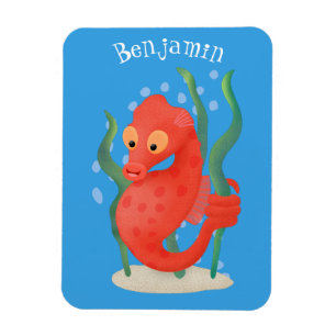 Cute pygmy seahorse cartoon magnet