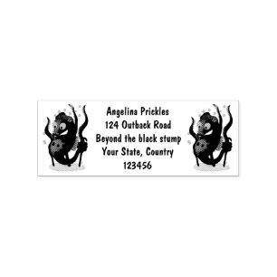 Cute pygmy seahorse cartoon  rubber stamp