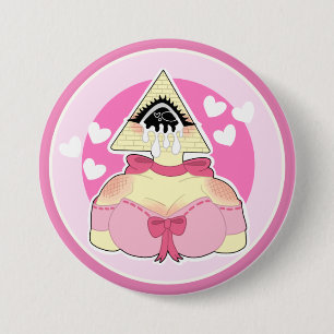 Cute Pyramid Character with Tears Button