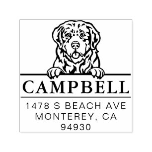 Cute Pyrenean Mountain Dog Custom Dog Address  Self-inking Stamp