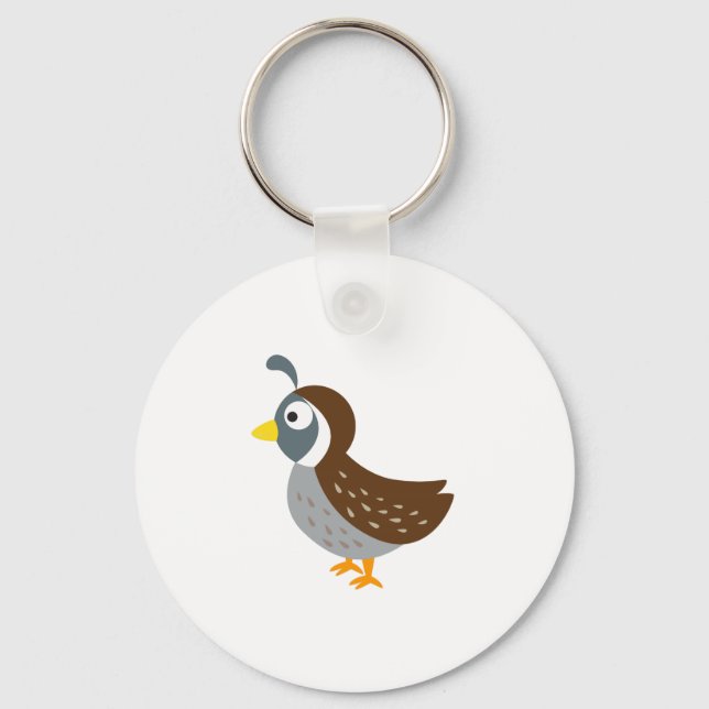 Cute Quail Key Ring (Front)