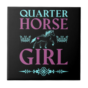 Cute Quarter Horse Girl  Ceramic Tile