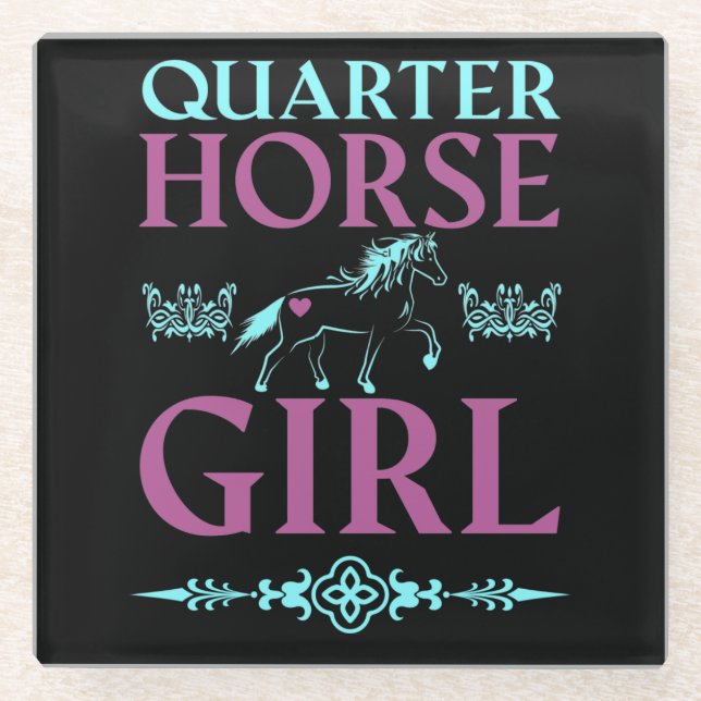 Cute Quarter Horse Girl    Glass Coaster (Front)