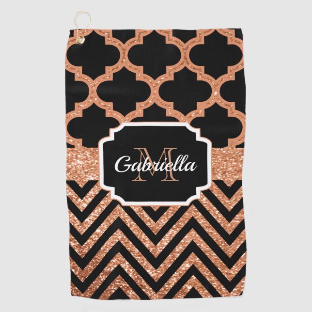 Cute Quatrefoil Golf Towel (Front)