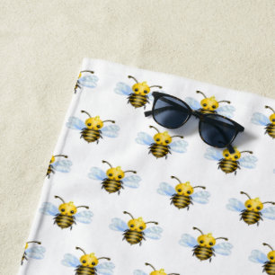 Cute Queen Bee Beach Towel