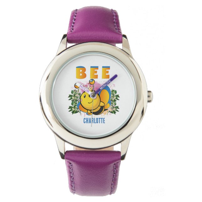 Cute Queen Bee Colourful Personalised Lovely Watch (Front)