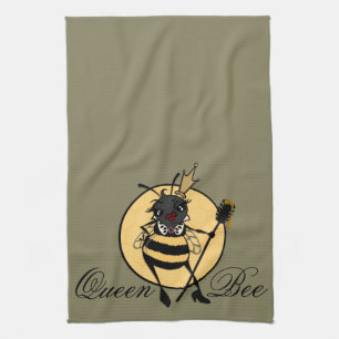 CUTE QUEEN BEE ILLUSTRATION KITCHEN TOWEL