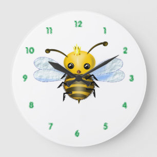 Cute Queen Bee - Large Clock