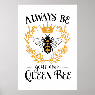 cute Queen bee lovers word art Poster