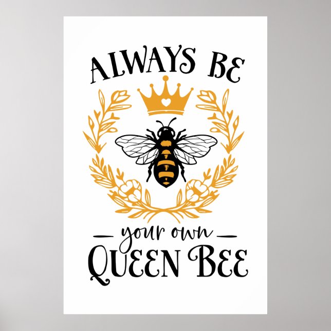 cute Queen bee lovers word art Poster (Front)