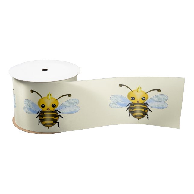 Cute Queen Bee Ribbon Satin Ribbon (Spool)