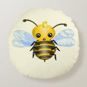 Cute Queen Bee Round Pillow