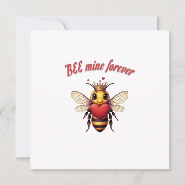 cute queen bee valentine invitation (Front)
