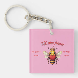 cute queen bee valentine key ring