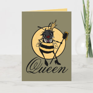 CUTE QUEEN BEE VERTICAL GREETING CARD