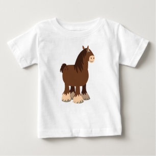 Cute Quiet Cartoon Shire Horse Baby T-Shirt