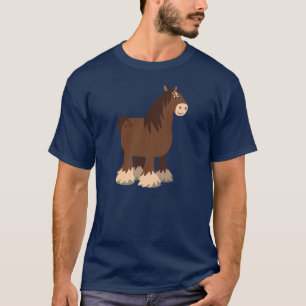 Cute Quiet Cartoon Shire Horse T-Shirt