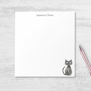 Cute Quirky Black Cat Personalised Notepad