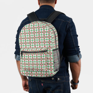 Cute Quirky Cabincore Minimalist Christmas Ikat Printed Backpack