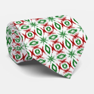 Cute Quirky Cabincore Minimalist Christmas Ikat Tie