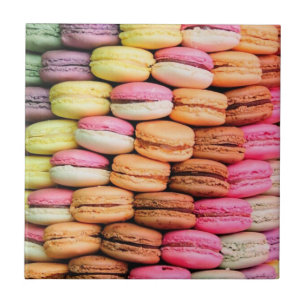 Cute Quirky Colorful Macaroons Ceramic Tile