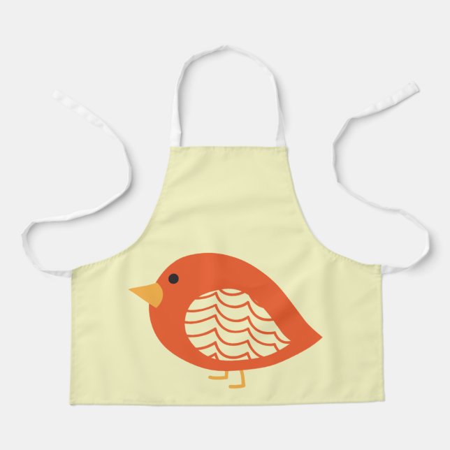Cute quirky colourful birds apron (Front)