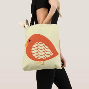 Cute quirky colourful birds tote bag