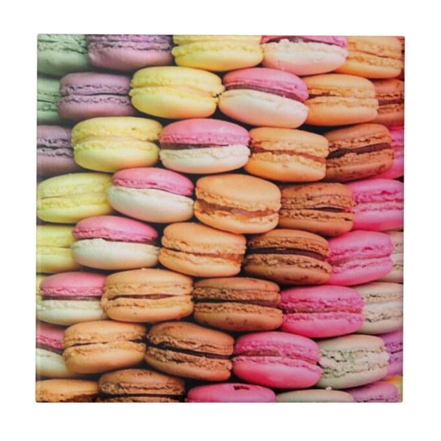 Cute Quirky Colourful Macaroons Ceramic Tile (Front)