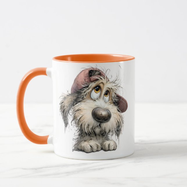 Cute Quirky Dog Drawiing Mug (Left)