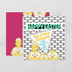 Cute Quirky “Happy Easter You Crazy Chickens”    Holiday Card