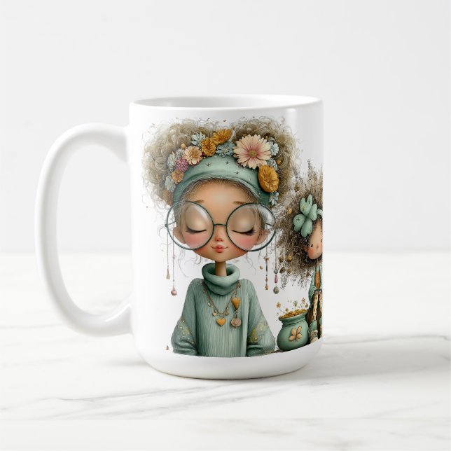 CUTE QUIRKY LITTLE IRISH GIRLS  COFFEE MUG (Left)