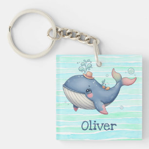 Cute Quirky Little Whale Key Ring