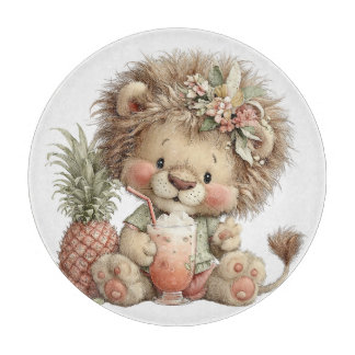CUTE QUIRKY SUMMER THEMED LION CUB CUTTING BOARD