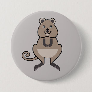  Cute QUOKKA- Endangered animal - Wildlife - 7.5 Cm Round Badge