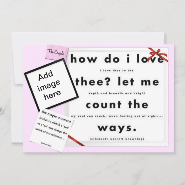 Cute Quote How Do I Love Thee Thank You Cards (Front)