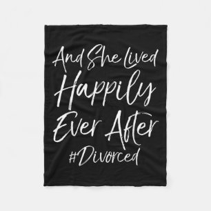 Cute Quote Womens And She Lived Haply Ever After # Fleece Blanket