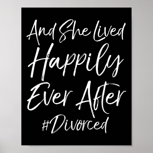 Cute Quote Womens And She Lived Haply Ever After # Poster (Front)