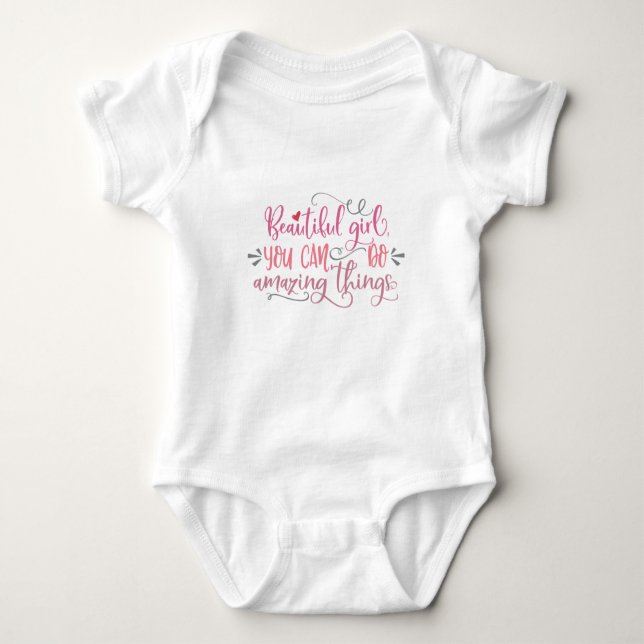 Cute Quotes For Girls Baby Bodysuit (Front)