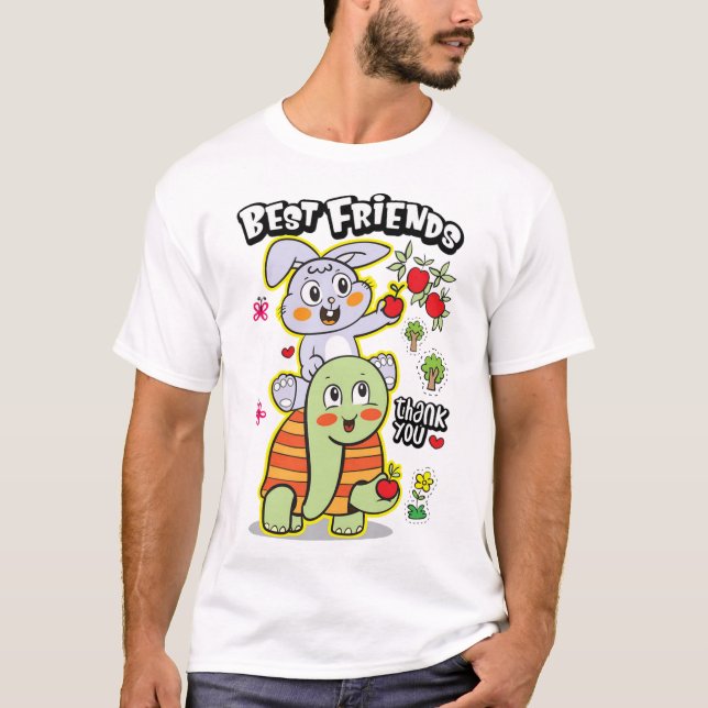 Cute rabbit and turtle T-Shirt (Front)