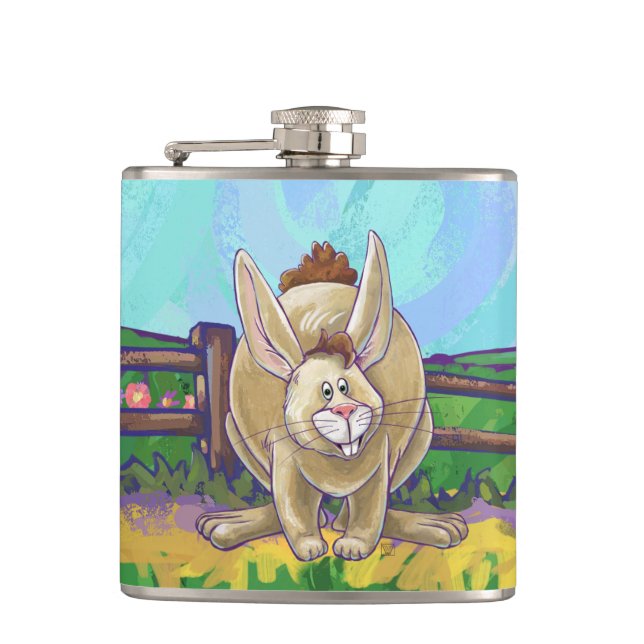 Cute Rabbit Animal Parade Hip Flask (Front)