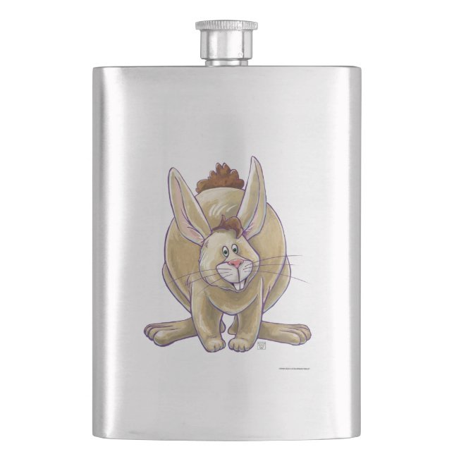 Cute Rabbit Animal Parade Hip Flask (Front)