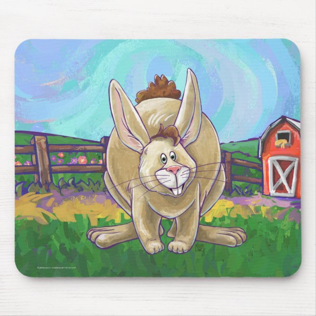 Cute Rabbit Animal Parade Mouse Pad (Front)