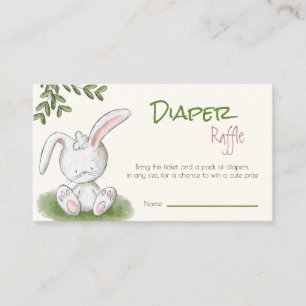 Cute Rabbit Baby Shower Diaper Raffle Enclosure Card