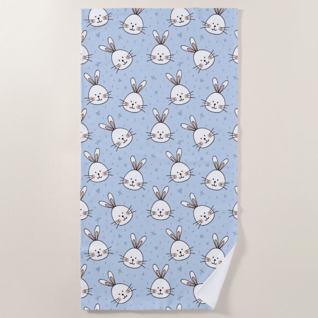 Cute Rabbit Beach Towel (Front)