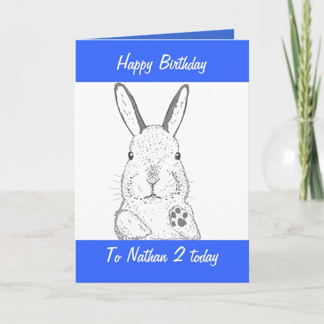Cute Rabbit Birthday Card (Front)