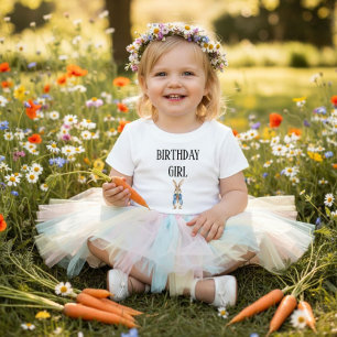 Cute Rabbit Birthday Girl Baby Matching Family  T-Shirt