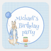 Cute Rabbit Blue Personalised Birthday Party