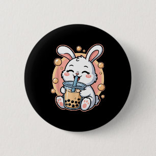 Cute Rabbit Boba Tea Bubble Tea 6 Cm Round Badge